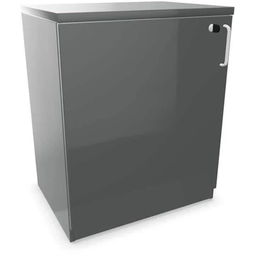 Irodai szekrény - szárnyas ajtó, ma x sz x mé: 740 x 600 x 445 mm, színe sötétszürke