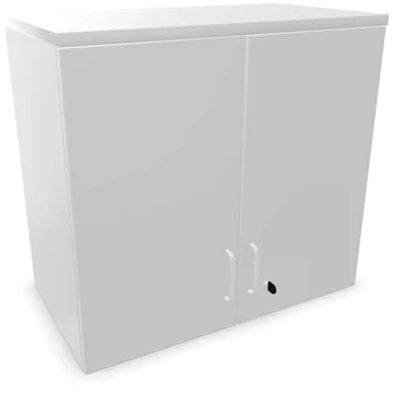 Irodai szekrény - kétszárnyú ajtók, hosszabbító, ma x sz x mé: 740 x 800 x 445 mm, színe világosszürke