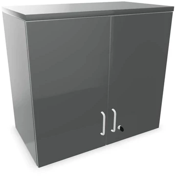 Irodai szekrény - kétszárnyú ajtók, hosszabbító, ma x sz x mé: 740 x 800 x 445 mm, sötétszürke színű