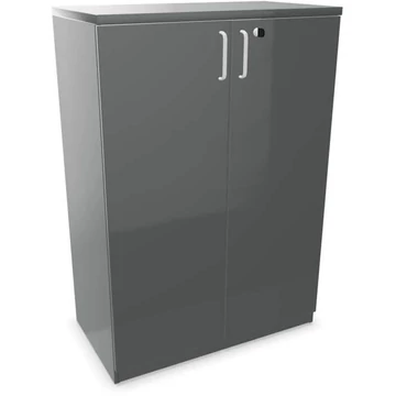 Irodai szekrény - kétszárnyú ajtók, ma x sz x mé: 1155 x 800 x 445 mm, sötétszürke színű