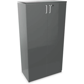 Irodai szekrény - kétszárnyú ajtók, ma x sz x mé: 1545 x 800 x 445 mm, sötétszürke színű