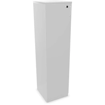 Irodai szekrény - dupla ajtó ma x sz x mé: 1545 x 400 x 445 mm, színe világosszürke