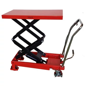 Könnyű emelőasztalos kocsi, teherbírása 350 kg, lökete 355-1300 mm