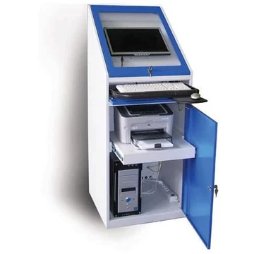 Számítógépes szekrény LCD monitorokhoz, befoglaló méret (ma x sz x mé): 1545x605x635 mm, szürke RAL7035 / enciánkék RAL5010