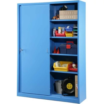 Tolóajtós acélszekrény, ma x sz x mé: 1990 x 1400 x 435 mm, színe világoskék RAL 5012