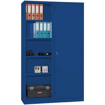 Tolóajtós acélszekrény, ma x sz x mé: 1990 x 1200 x 435 mm, kék színű RAL 5010