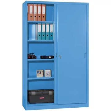 Tolóajtós acélszekrény, ma x sz x mé: 1990 x 1200 x 435 mm, színe világoskék RAL 5012