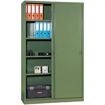 Tolóajtós acélszekrény, ma x sz x mé: 1990 x 1200 x 435 mm, zöld színű RAL 6011