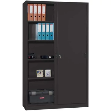 Tolóajtós acélszekrény, ma x sz x mé: 1990 x 1200 x 435 mm, szín: fekete RAL 9005