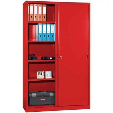 Tolóajtós acélszekrény, ma x sz x mé: 1990 x 1200 x 435 mm, szín: vörös RAL 3020