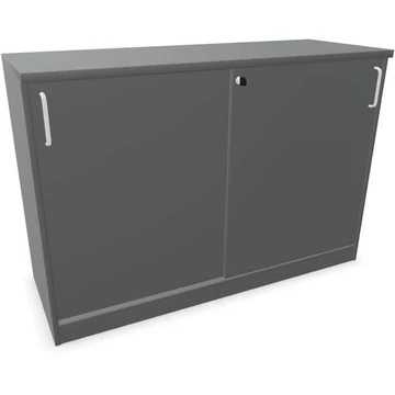 Irodai szekrény - tolóajtó, ma x sz x mé: 825 x 1200 x 445 mm, színe sötétszürke