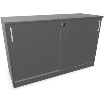 Irodai szekrény - tolóajtó, ma x sz x mé: 740 x 1200 x 445 mm, színe sötétszürke