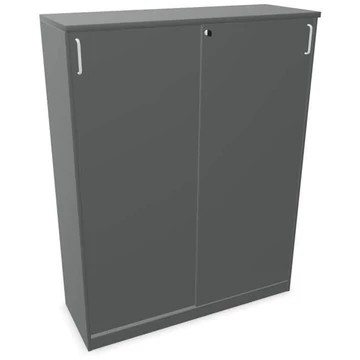 Irodai szekrény - tolóajtó, ma x sz x mé: 1545 x 1200 x 445 mm, színe sötétszürke
