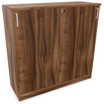 Irodai szekrény - tolóajtó, ma x sz x mé: 1155 x 1200 x 445 mm, dió színű