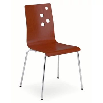 AMMI egymásra rakható székek, rétegelt lemezből, rózsafa színű, 4 db.