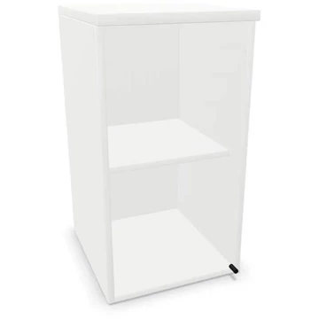 Irodai szekrény - üvegezett szárnyas ajtó, hosszabbító ma x sz x mé: 740 x 400 x 445 mm, fehér színű