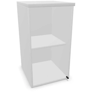 Irodai szekrény - üvegezett szárnyas ajtó, hosszabbító ma x sz x mé: 740 x 400 x 445 mm, színe világosszürke