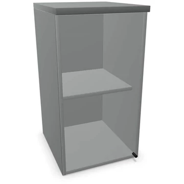 Irodai szekrény - üvegezett szárnyas ajtó, hosszabbító ma x sz x mé: 740 x 400 x 445 mm, színe sötétszürke