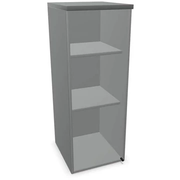 Irodai szekrény - üvegezett szárnyas ajtó, hosszabbító ma x sz x mé: 1070 x 400 x 445 mm, színe sötétszürke