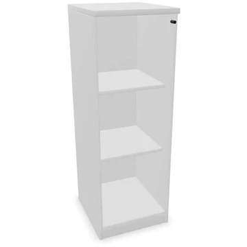 Irodai szekrény - üvegezett szárnyas ajtó, ma x sz x mé: 1155 x 400 x 445 mm, színe világosszürke