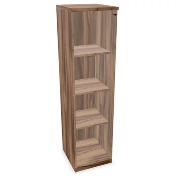 Irodai szekrény - üvegezett szárnyas ajtó, ma x sz x mé: 1545 x 400 x 445 mm, dió színű