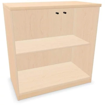 Irodai szekrény - üvegezett kétszárnyú ajtók, ma x sz x mé: 825 x 800 x 445 mm, juhar színű