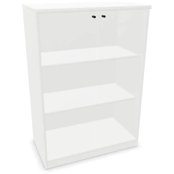 Irodai szekrény - üvegezett kétszárnyú ajtók, ma x sz x mé: 1155 x 800 x 445 mm, fehér színű