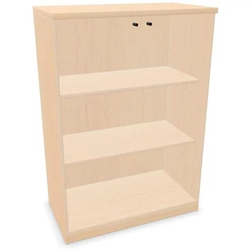 Irodai szekrény - üvegezett kétszárnyú ajtók, ma x sz x mé: 1155 x 800 x 445 mm, juhar színű