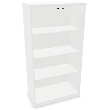 Irodai szekrény - üvegezett kétszárnyú ajtók, ma x sz x mé: 1545 x 800 x 445 mm, fehér színű