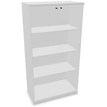 Irodai szekrény - üvegezett kétszárnyú ajtók, ma x sz x mé: 1545 x 800 x 445 mm, színe világosszürke