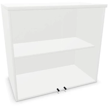 Irodai szekrény - üvegezett kétszárnyú ajtók, hosszabbító ma x sz x mé: 740 x 800 x 445 mm, fehér színű