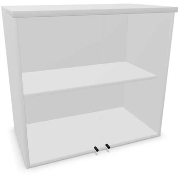 Irodai szekrény - üvegezett kétszárnyú ajtók, hosszabbító ma x sz x mé: 740 x 800 x 445 mm, színe világos szürke