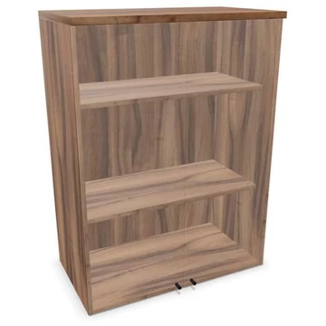 Irodai szekrény - üvegezett kétszárnyú ajtók, hosszabbító ma x sz x mé: 1070 x 800 x 445 mm, dió színű