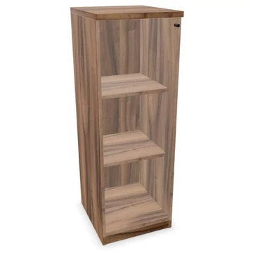 Irodai szekrény - üvegezett szárnyas ajtó, ma x sz x mé: 1155 x 400 x 445 mm, dió színű