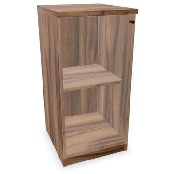 Irodai szekrény - üvegezett szárnyas ajtó, ma x sz x mé: 825 x 400 x 445 mm, dió színű