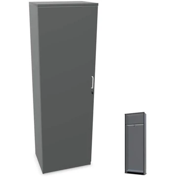 Szekrény, ma x sz x mé: 1895 x 600 x 445 mm, színe sötétszürke