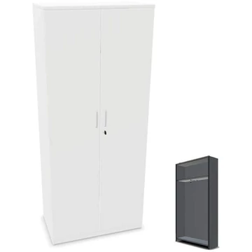 Szekrény, ma x sz x mé: 1895 x 800 x 445 mm, fehér színű