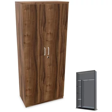 Szekrény polcokkal, ma x sz x mé: 1895 x 800 x 445 mm, dió színű