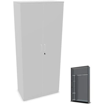 Szekrény polcokkal, ma x sz x mé: 1895 x 800 x 445 mm, színe világosszürke