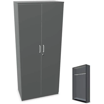 Szekrény, ma x sz x mé: 1895 x 800 x 445 mm, színe sötétszürke