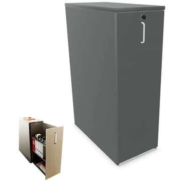 Orga szekrény - kihúzható szekrény, jobbos kivitelben, sötétszürke szín, ma x sz x mé: 120 x40 x80 cm