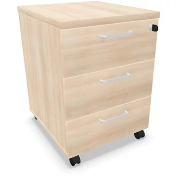 Mobil konténer, 3 fiók, akác színű, ma x sz x mé: 600 x 430 x 480 mm