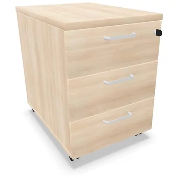 Mobil konténer, 3 fiók, akác színű, ma x sz x mé: 600 x 430 x 600 mm