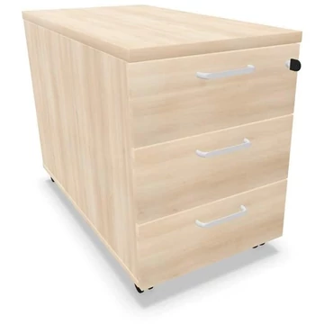 Mobil konténer, 3 fiók, akác színű, ma x sz x mé: 600 x 430 x 800 mm