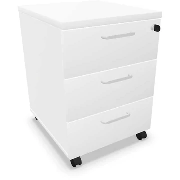 Mobil konténer, 3 fiók, fehér szín, ma x sz x mé: 600 x 430 x 480 mm