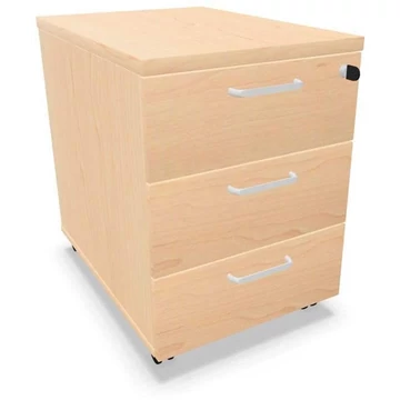 Mobil konténer, 3 fiók, juhar színű, ma x sz x mé: 600 x 430 x 600 mm