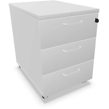 Mobil konténer, 3 fiók, világosszürke szín, ma x sz x mé: 600 x 430 x 600 mm