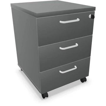 Mobil konténer, 3 fiók, sötétszürke szín, ma x sz x mé: 600 x 430 x 480 mm