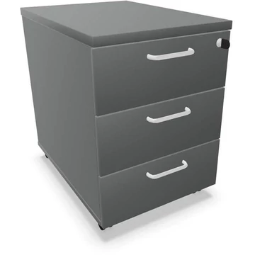 Mobil konténer, 3 fiók, sötétszürke szín, ma x sz x mé: 600 x 430 x 600 mm