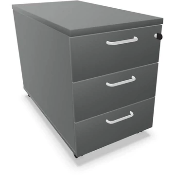 Mobil konténer, 3 fiók, sötétszürke szín, ma x sz x mé: 600 x 430 x 800 mm